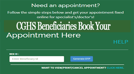 Steps to book CGHS online appointment 