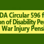 PCDA Circular 596 for revision of Disability Pension and War Injury Pension