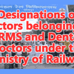 Designations of Doctors belonging to IRMS in Railways