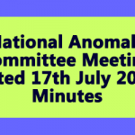 National Anomaly Committee Meeting dated 17th July 2018 Minutes